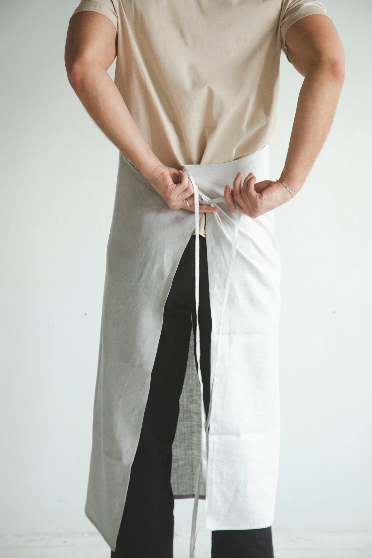 LINEN APRON Fog Gray