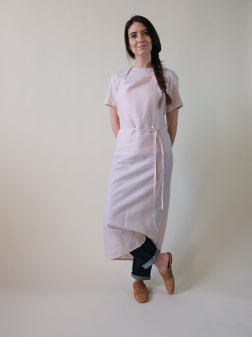 LINEN APRON Soft Pink