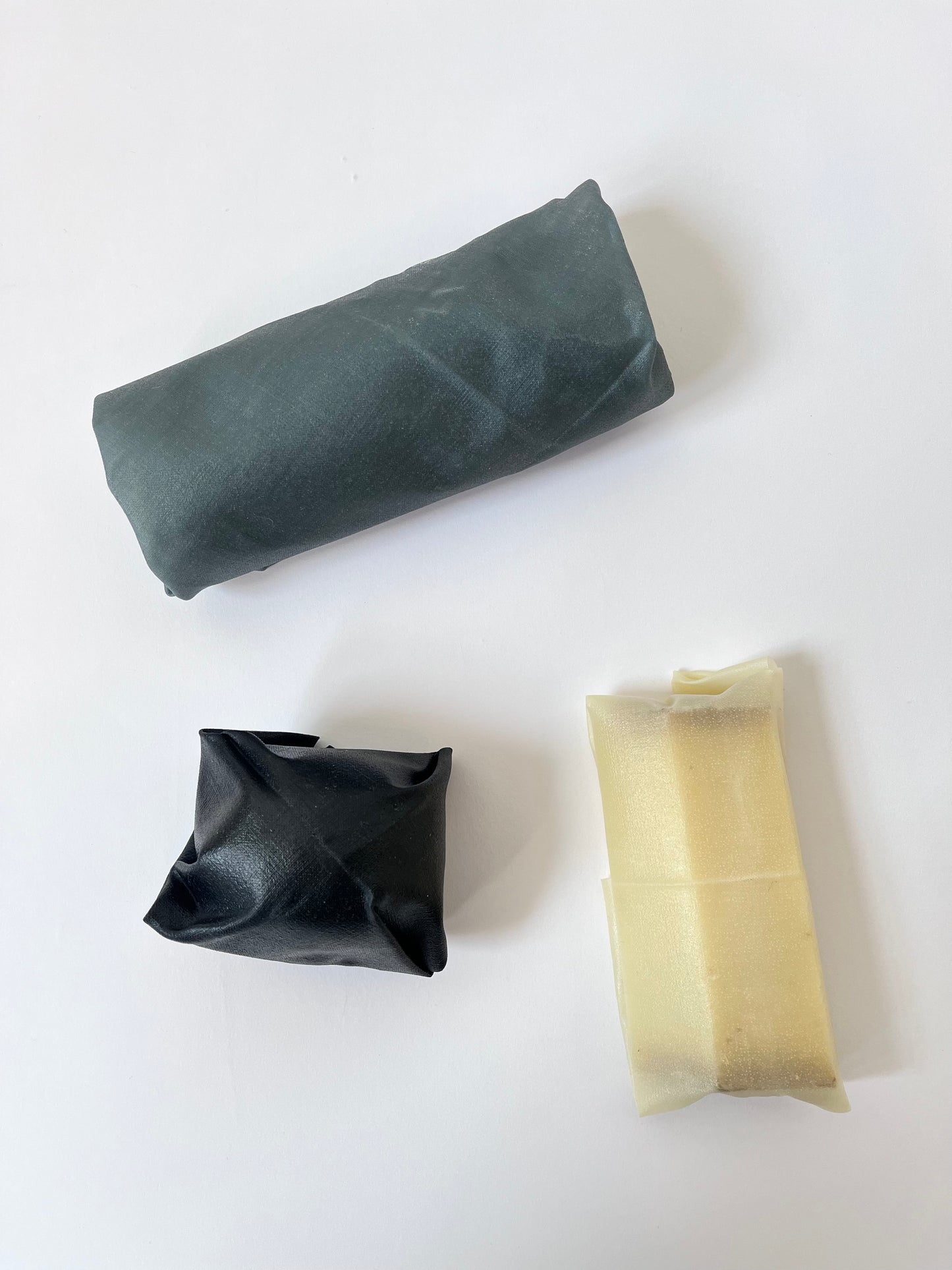 3 Waxed Linen Food Wraps "Green" (フードラップ グリーン系3枚セット)