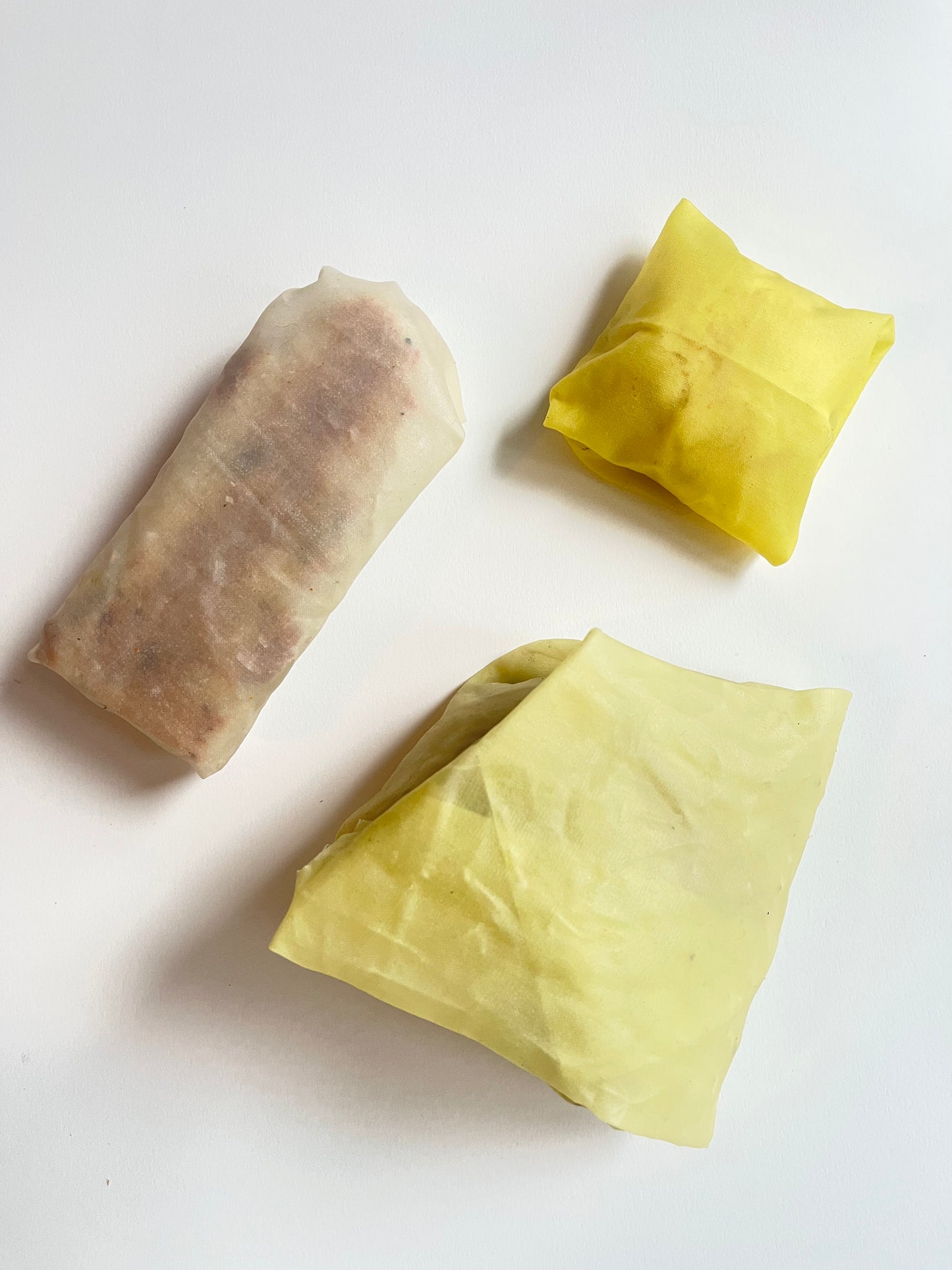 3 Waxed Linen Food Wraps "Yellow"/(フードラップ イエロー系3枚セット)