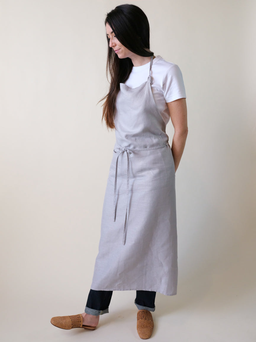 LINEN APRON　Fog Gray